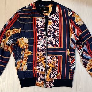 Zara Navy and Red Nautical Print Jacket
